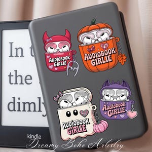 AUDIOBOOK Girlie Halloween Airpods PNG-bundel, leesgrage clipart, ontwerpen voor stickers, bladwijzers, commercieel gebruik instant download