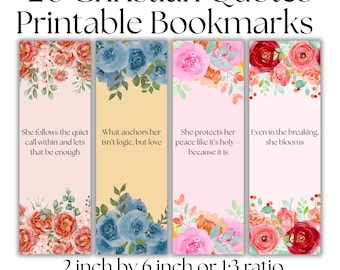 Floral Christian Bookmark PNG Bundle | Inspirational Bible Quotes | Faith Bookmarks | Digital Download