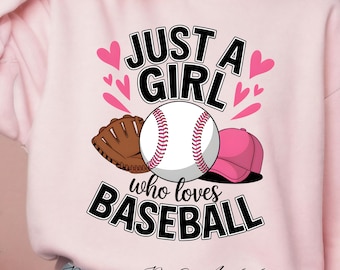 Just a Girl Who Loves Baseball PNG | Baseball Mom Sublimation Design |  Digital Download | JAG