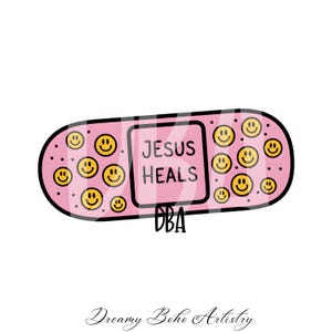 Jesus Heals Png | Christian Faith Bandage Design | Positive Religious Sublimation Download