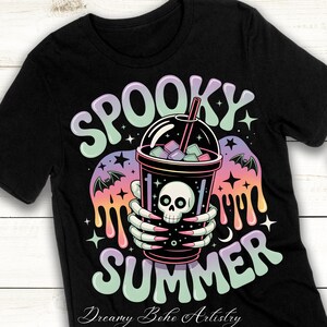 Spooky Summer PNG, Funny Sublimation Design, Hot Ghoul Summer Png, Watercolor Neon Summerween Png, Skeleton Ghost Summer
