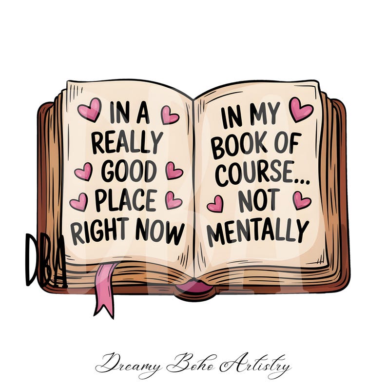 Right Now Sticker In A Really Good Place Right Now... PNG | Book Lover Decal | Kindle ...