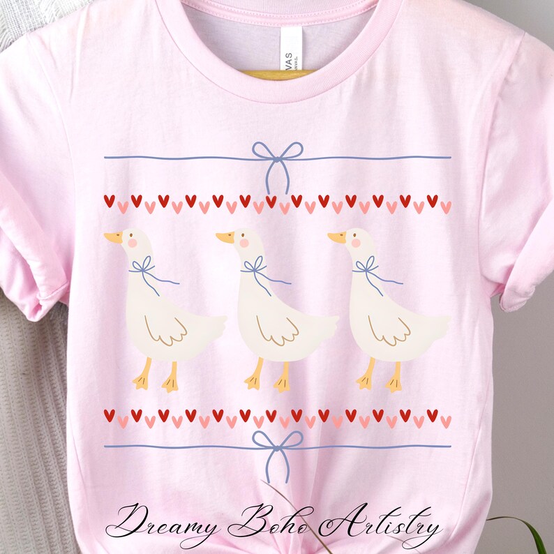 Vintage Blue Ribbon Goose Png, Retro Goose Sublimation, Trendy Cute Goose Png, Cute 1980s Groovy Aesthetic Clipart, Retro Groovy Aesthetic