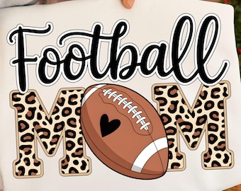 Diseño de camiseta coqueta con estampado de leopardo para el día del partido de Football Mom PNG
