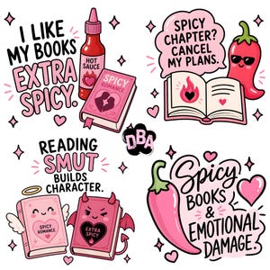 Hot Mess Reader Clipart | 35 BookTok-citat | Smutty Book Club | Spicy Book Lover bild 10