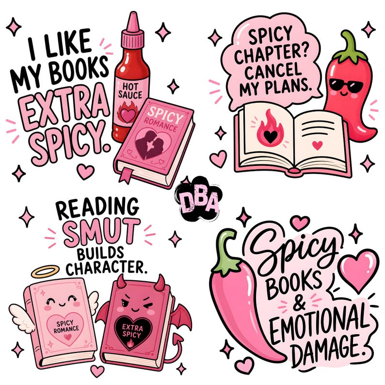 Hot Mess Reader Clipart | 35 BookTok-citat | Smutty Book Club | Spicy Book Lover bild 10
