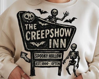 Diseño de camiseta de Halloween de Creepshow Inn: Hotel embrujado retro PNG / Descarga digital