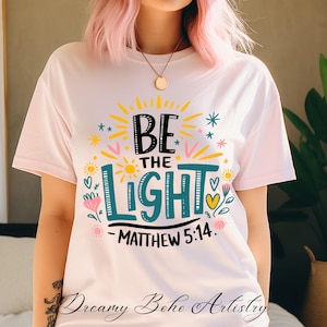 Be the Light Png | Matthew 5:14 Bible Verse Quote | Inspirational Faith Design | Digital Download