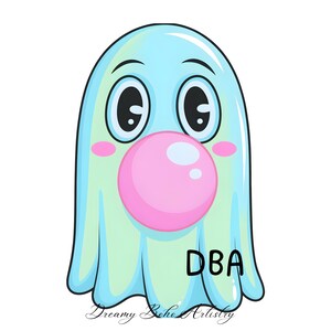 Pastel Ghosts Clipart Bundle, Preppy Ghost Blowing Bubble, Commercial Use, Clipart, Cute Illustrations, Neon, PNG, Instant Download
