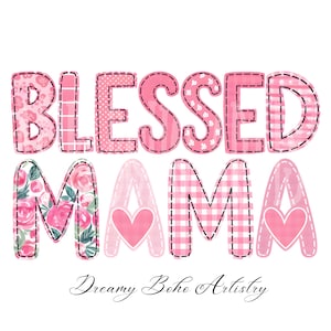Retro gesegnete Mama Png, Blumen Mama Png, Mama Png, Mama Sublimationsentwurf, Gesegnete Png, Mama Png, Muttertag Png, Blumen gesegnete Mama Png