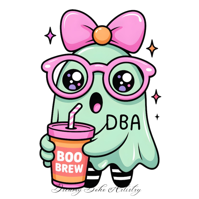 Pastel Ghosts Clipart Bundle, Preppy Ghost Blowing Bubble, Commercial Use, Clipart, Cute Illustrations, Neon, PNG, Instant Download