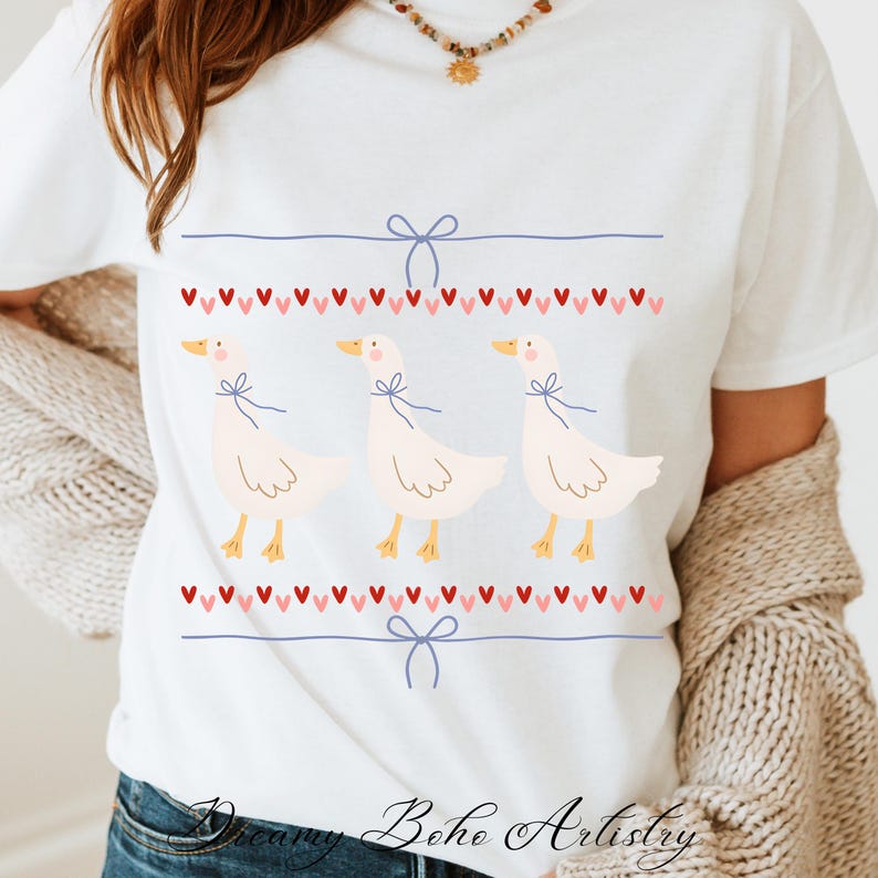 Vintage Blue Ribbon Goose Png, Retro Goose Sublimation, Trendy Cute Goose Png, Cute 1980s Groovy Aesthetic Clipart, Retro Groovy Aesthetic