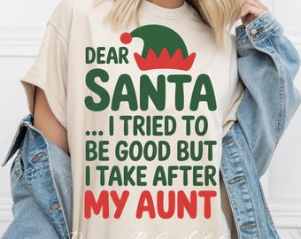 Dear Santa I Tried To Be Good PNG + SVG Bundle | Funny Christmas Shirt Design
