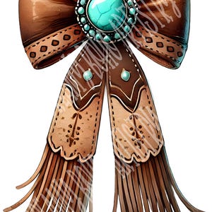Cowgirl Leather Bow PNG | Western Clipart | Digital Download