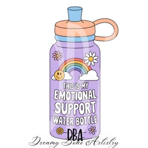Dies ist meine emotionale Unterstützung Wasserflasche PNG-Datei, süße psychische Gesundheit Aufkleber Png-Design, kommerzielle Nutzung Sofort-Download