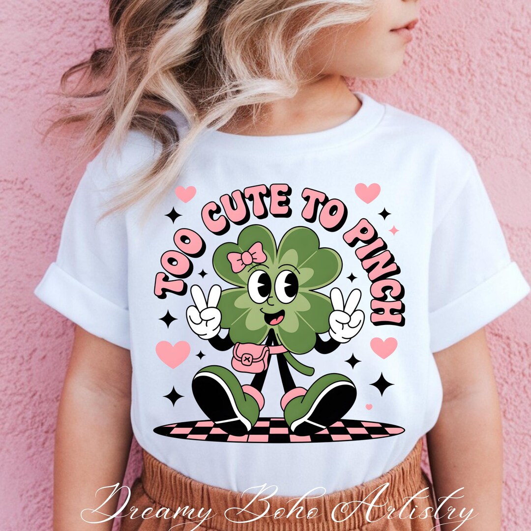 Too Cutesy to Pinch Shamrock PNG | St Patrick PNG | Clover Girl Clipart ...