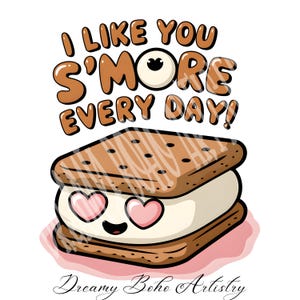Ich mag dich Smore, digitaler Download, PNG Sublimationsdesign, süße Valentinstage, lustige Wortspiele, Geschenkidee, Sublimationssofortdownload