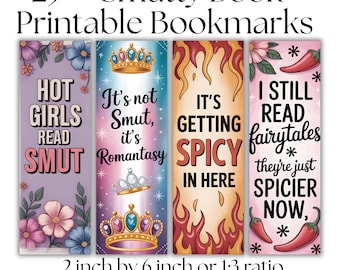 25 Spicy Smut Bookmarks: Hot Girl Printable Designs (Digital Download)