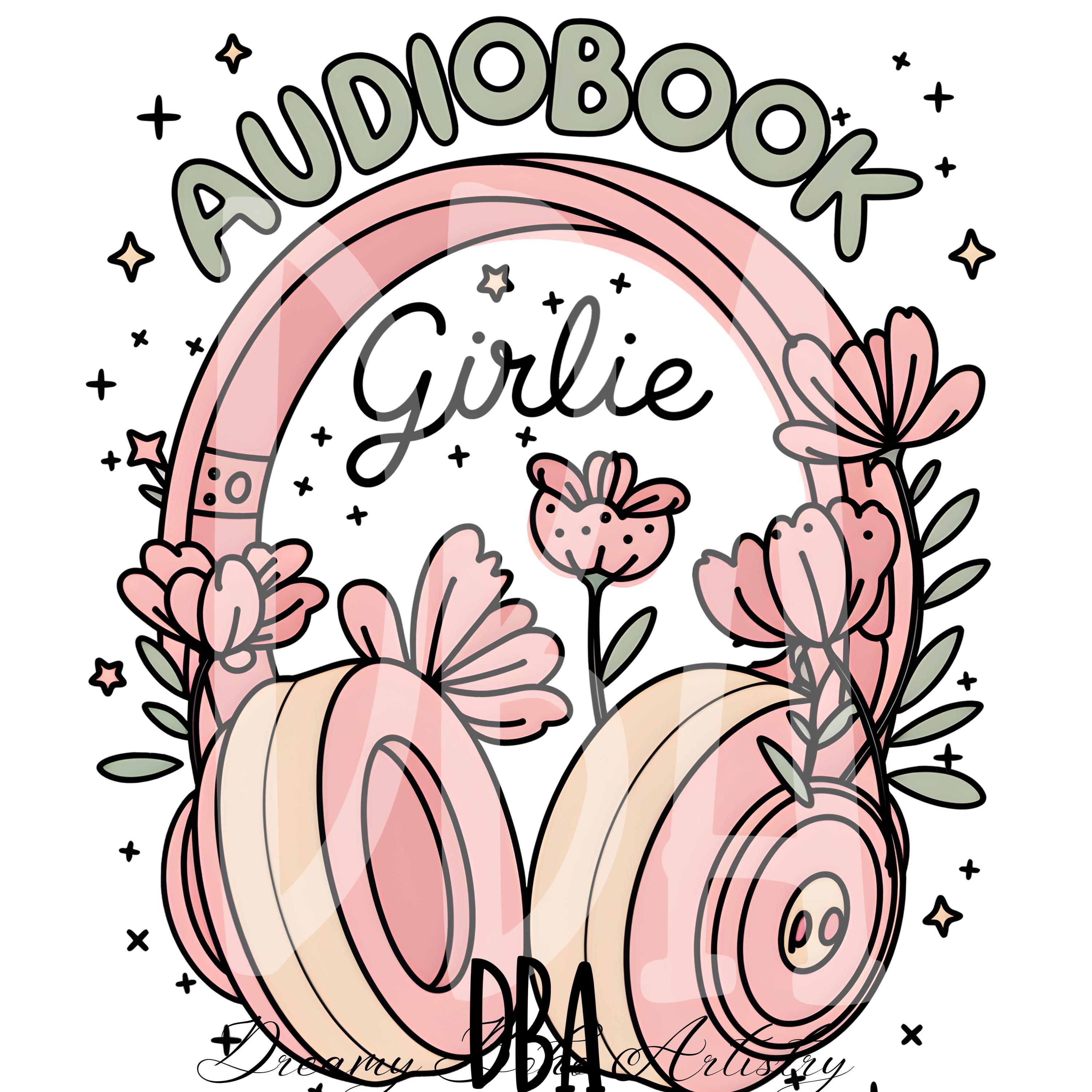 Audio Book Girlie Png Kindle Era audio book lover png  Emotional Support Kindle Bookish Reading png sublimation Instant Download