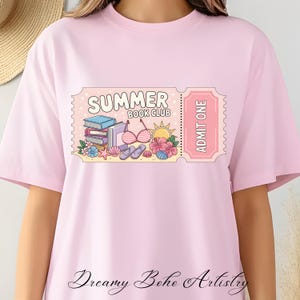 Summer Book Club Admit One Ticket PNG, niedliche trendige Ästhetik beliebte Sommer Frühlingssaison Bücherwurm Urlaub png für Aufkleber, kommerzielle Nutzung