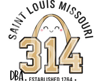 314 St Louis Arch PNG | Saint Louis Missouri Area Code Design | STL City Graphic