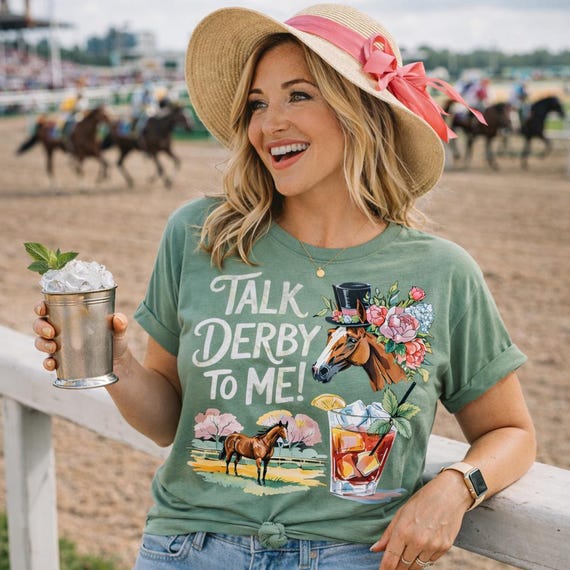 Talk Derby To Me! PNG Set | Kentucky Derby Sublimation | Horse Racing Clipart | White/Black