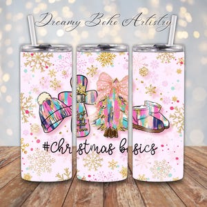 Pacchetto Tumbler Coquette rosa, Coquette Christmas Wrap, Design a sublimazione Coquette retrò, Design Tumbler da 20 oz, CU dolce ma contorto
