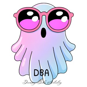 Pastel Ghosts Clipart Bundle, Preppy Ghost Blowing Bubble, Commercial Use, Clipart, Cute Illustrations, Neon, PNG, Instant Download