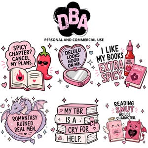 Hot Mess Reader Clipart | 35 BookTok-citat | Smutty Book Club | Spicy Book Lover bild 9