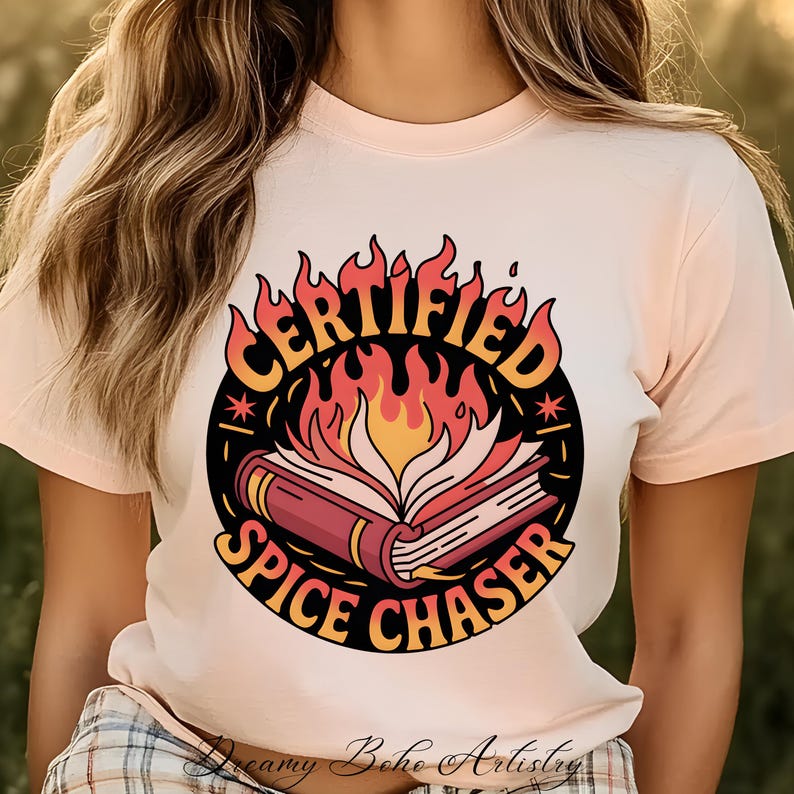 Certified Spice Chaser Bookish Spicy Reader PNG Sublimation Digital File Digital Sticker, Booktok, Smutty Spicy Book, Instant Download