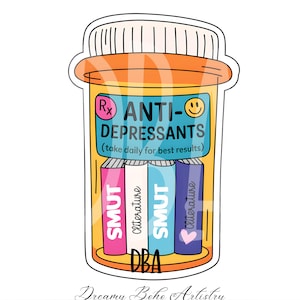 Libros PNG de libros, antidepresivos, diseños de pegatinas para Kindle, Booktok, Bookstagram, Scholastic, feria del libro, PNG de alta moda, lectura obscena, pegatinas de libros