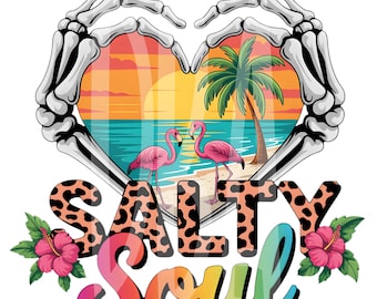 Salty Soul PNG / Citazione divertente e sarcastica sulla spiaggia / Design di vibrazioni estive