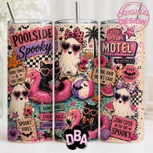 Söt Sommarvävd Tumbler Wrap Bundle PNG | Ghost 20oz Skinny Wraps | BookTok Sublimation