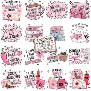 Hot Mess Reader Clipart | 35 BookTok-citat | Smutty Book Club | Spicy Book Lover bild 2