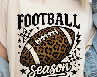 Diseño de sublimación PNG Leopardo de la temporada de fútbol Coqueta de fútbol Día del partido