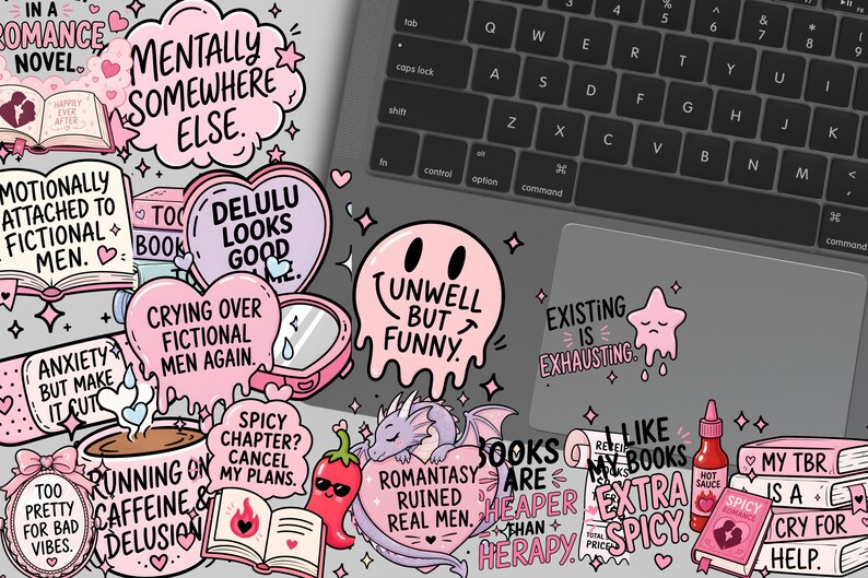 Hot Mess Reader Clipart | 35 BookTok-citat | Smutty Book Club | Spicy Book Lover bild 14