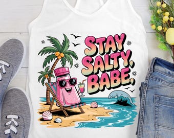 PNG de Stay Salty / Clipart de océano de verano / Sublimación de camisetas / Descarga digital