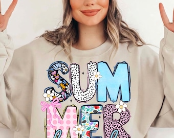 Summer Era PNG Bundle | Trendy Patchwork Summer Designs | Girly Vacation Shirt Graphics | Digital Download