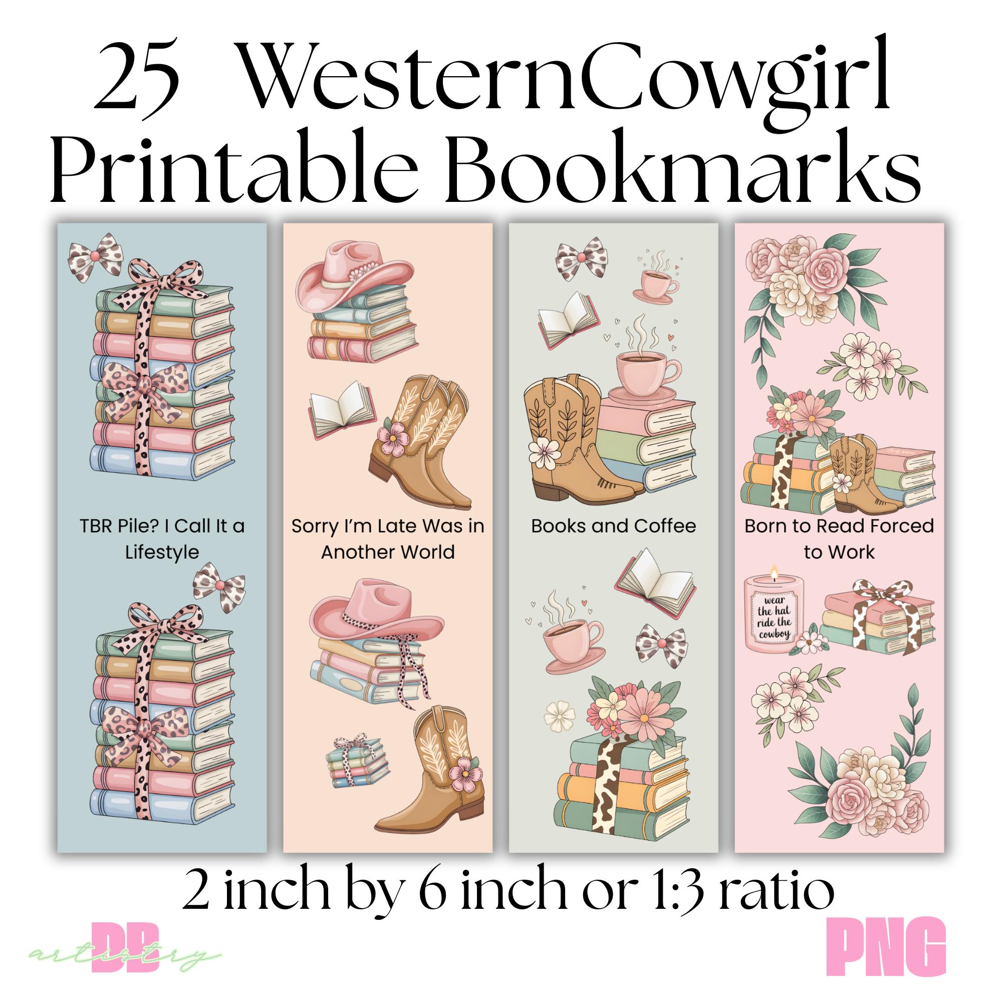 Cowgirl Bookmarks PNG Bundle | Western Bookmarks | Retro Cowgirls ...