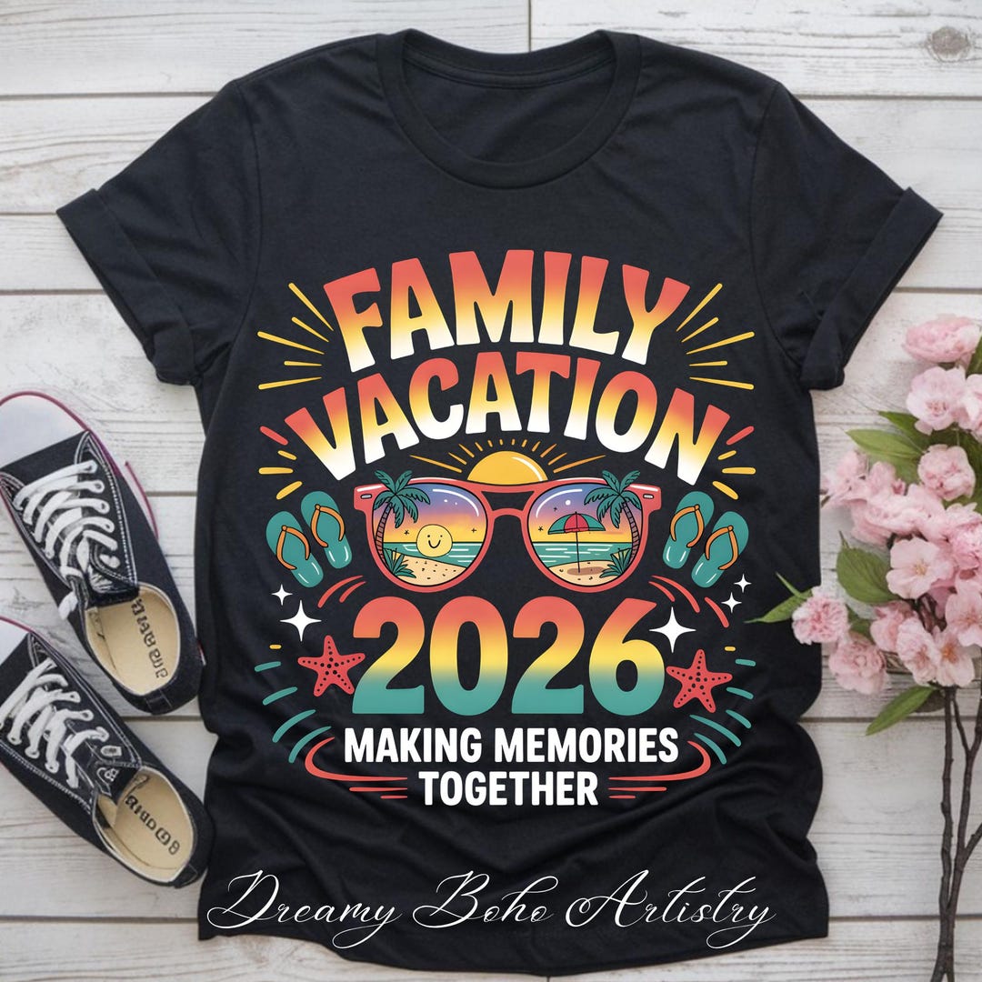 Family Vacation 2026 PNG | Retro Summer Family Trip Shirt Design ...