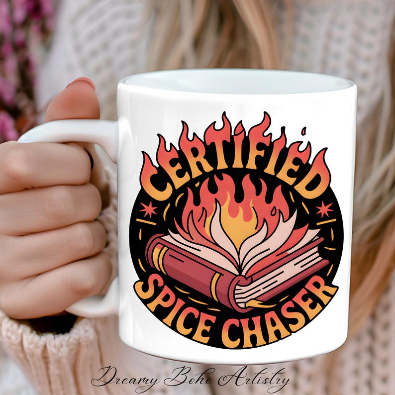 Certified Spice Chaser Bookish Spicy Reader PNG Sublimation Digital File Digital Sticker, Booktok, Smutty Spicy Book, Instant Download
