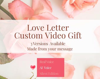Spersonalizowany prezent wideo z listem miłosnym | Wiadomość głosowa AI | Romantyczny spersonalizowany film wideo