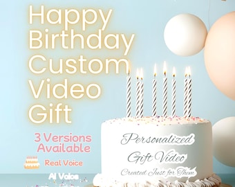 Spersonalizowany prezent urodzinowy w formie filmu z Twoim prawdziwym głosem, spersonalizowana wiadomość głosowa, możliwość pobrania w wersji cyfrowej