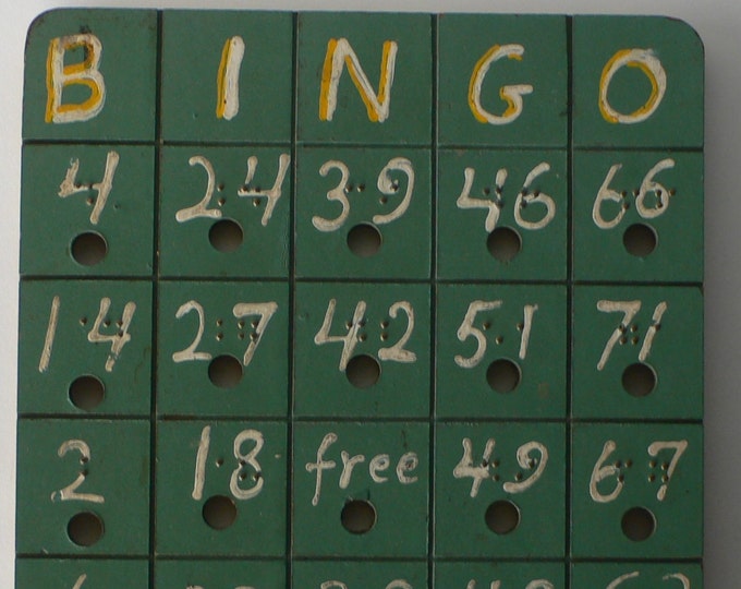 Vintage Bingo Card Braille Folk Art School for the Blind Etsy