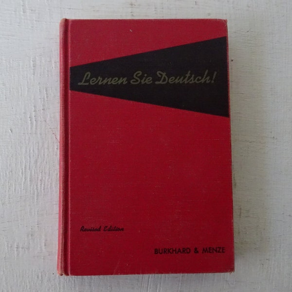 vintage textbook, Lernen Sie Deutsch!, Oscar Burkhard, 1957, German language book, free shipping, from Diz Has Neat Stuff