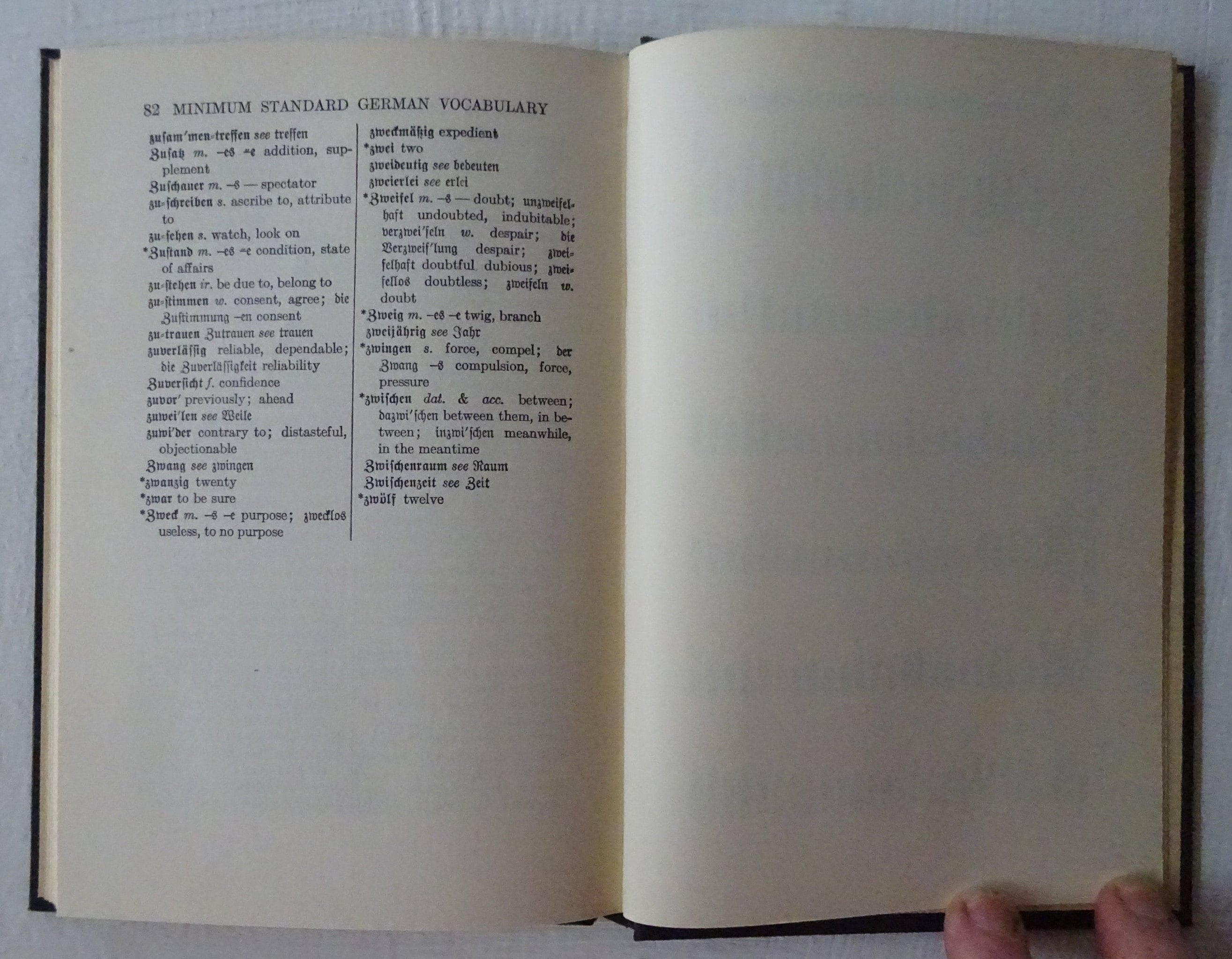 Vintage textbook, Minimum Standard German Vocabulary, Walter