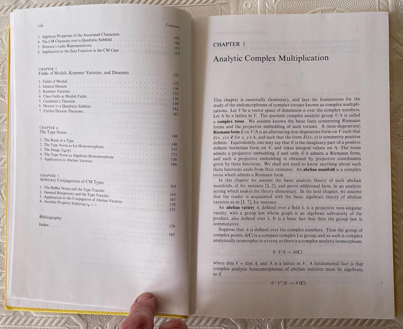 Vintage Complex Multiplication Textbook - Serge Lang 1983 - Etsy