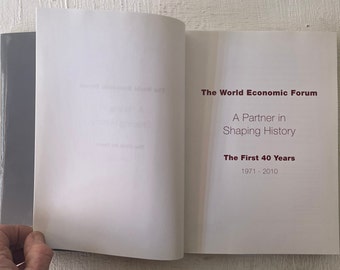 World Economic Forum History Book: First Forty Years, 2009 - Etsy