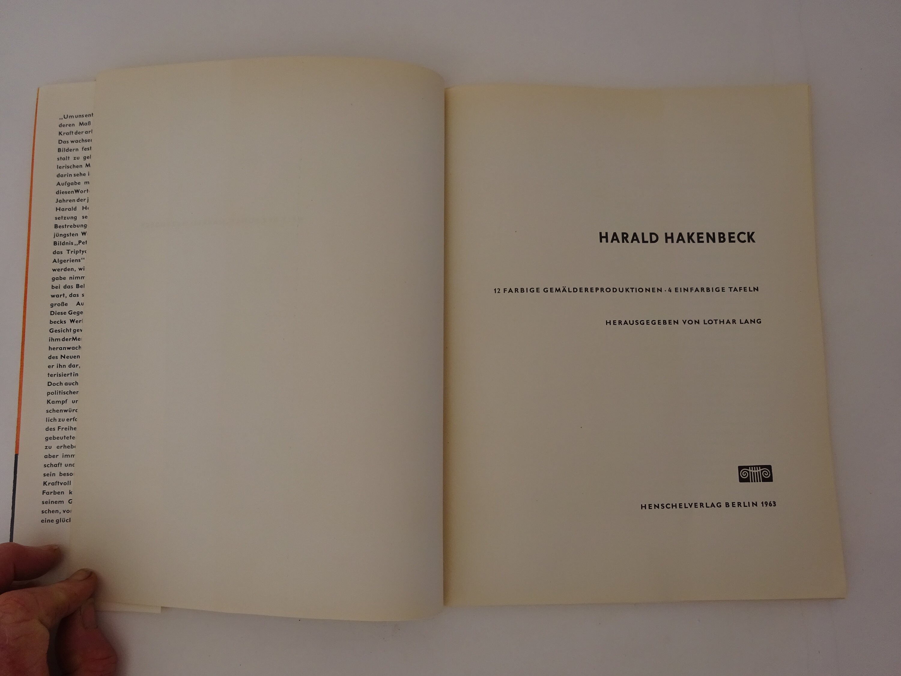 Vintage art book, Harald Hakenbeck, Welt Der Kunst, gallery