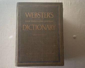 vintage Dictionary, Webster's New Twentieth Century Dictionary, Second edition, 1968, illustrated, giant book, free shipping, from Diz Has N